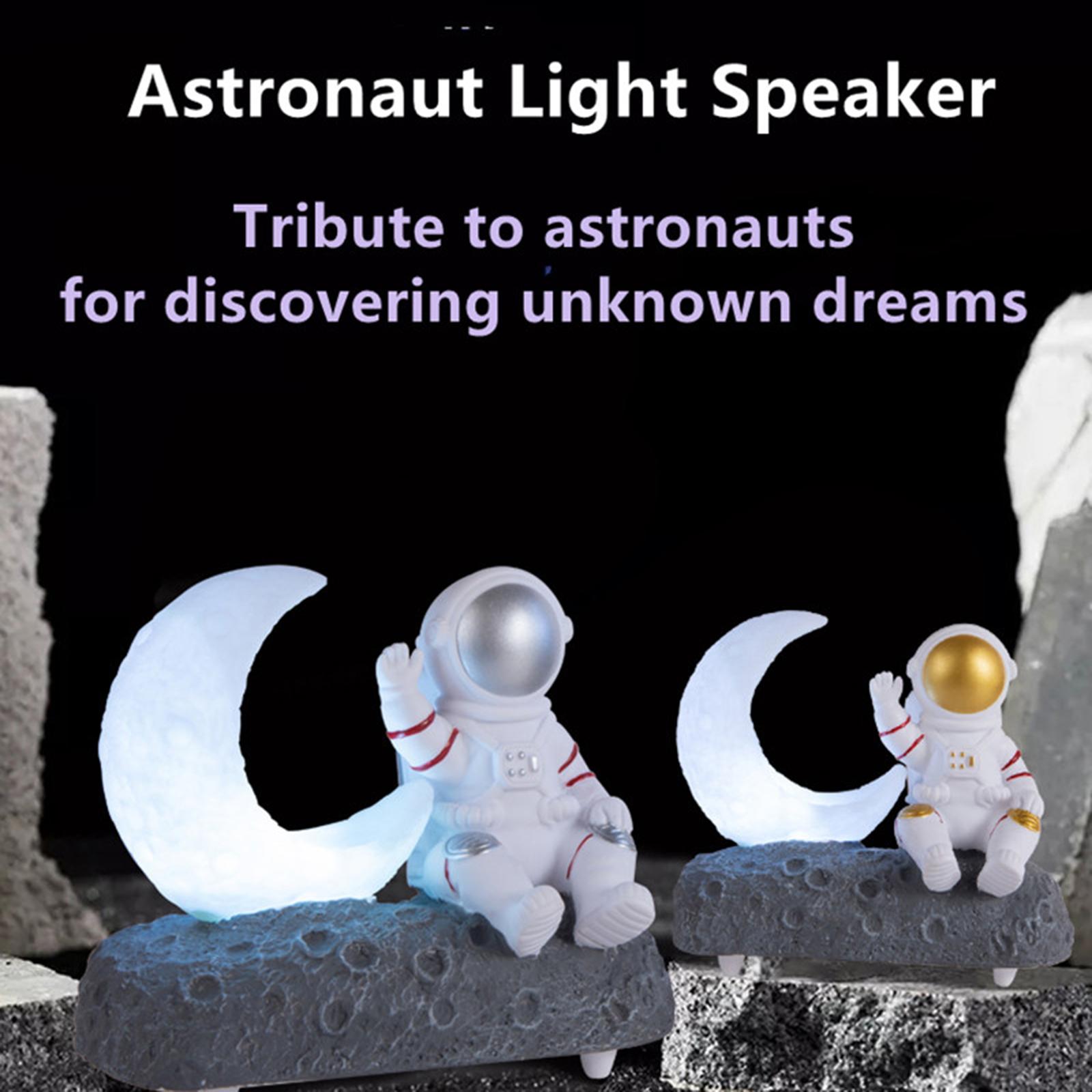 Moon Light Astronaut Bluetooth Speaker with LED Lantern Stereo Sound FM Radio for Kids Girls Boys Birthday Bedroom Home Decoration Christmas