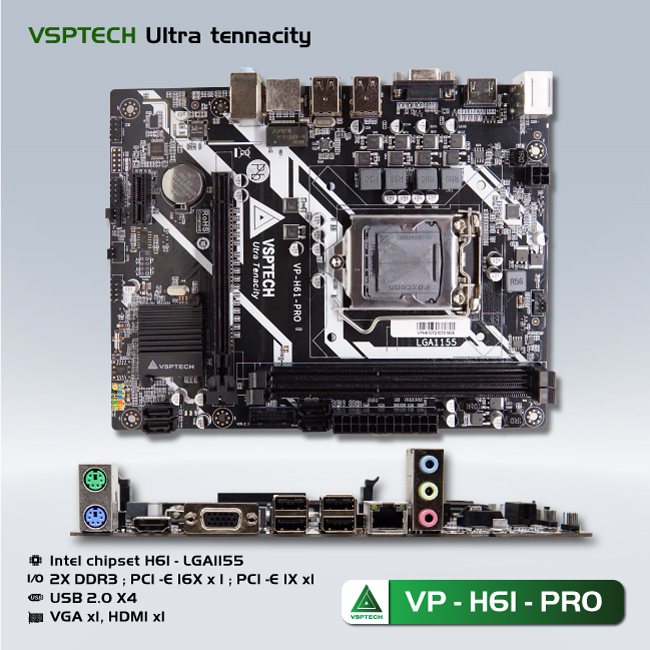 MAINBOARD VSPTECH H61-PRO - HÀNG CHÍNH HÃNG