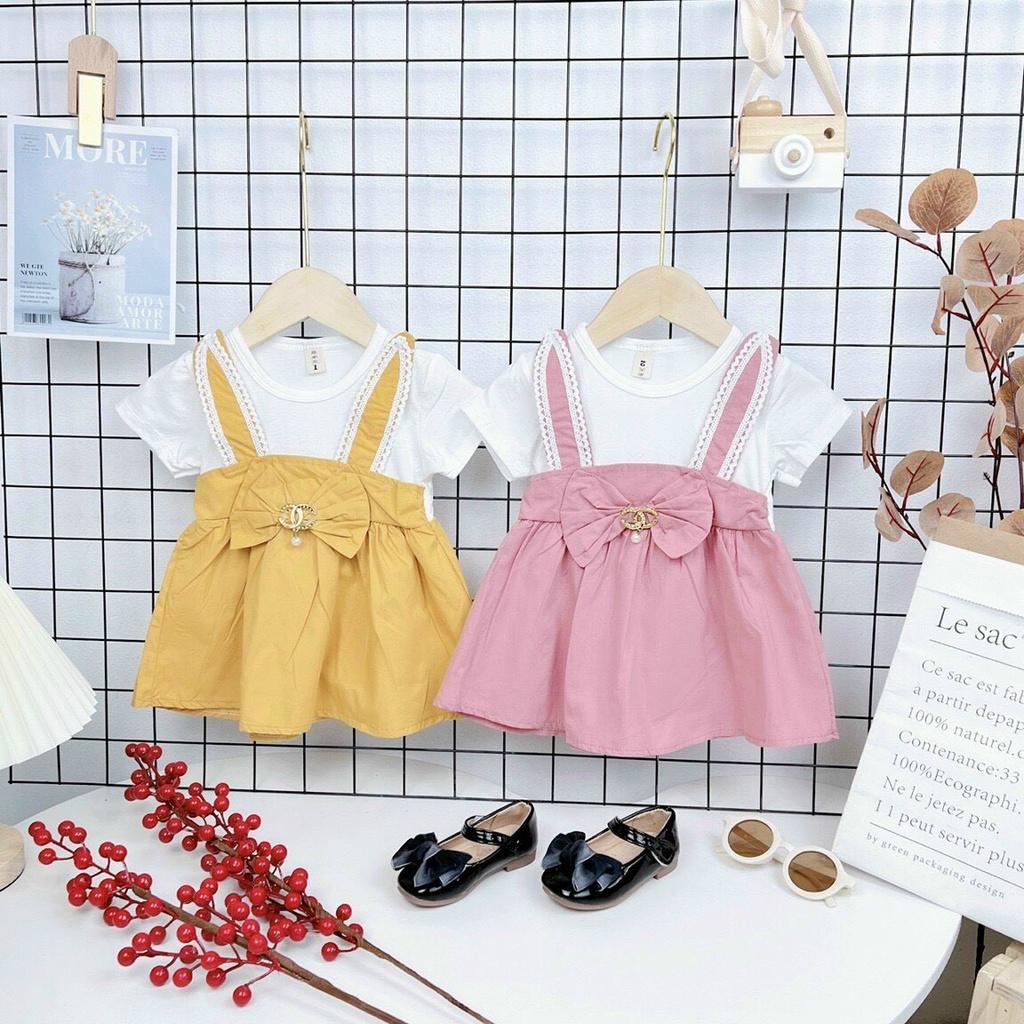 Váy cho bé gái từ 5 đến 10kg, đầm cho bé gái vải thô siêu mát