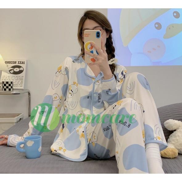 BỘ MẶC BẦU SAU SINH DÀI TAY PIJAMA Rabbit chất mềm mịn, mặc xuân hè cực thích