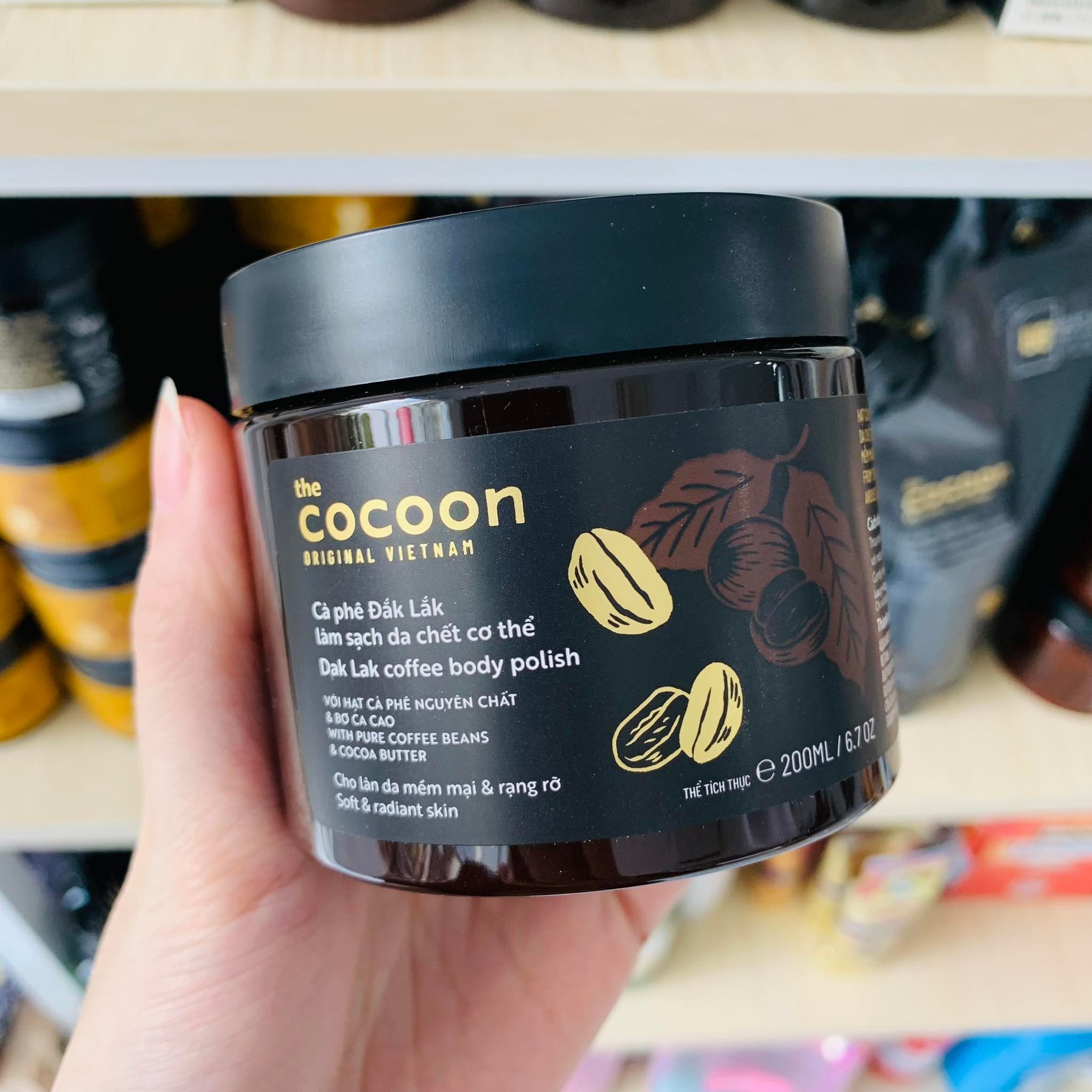 Tẩy tế bào chết cafe Dak Lak The Cocoon Original Coffee Dak Lak Body Polish 200mL