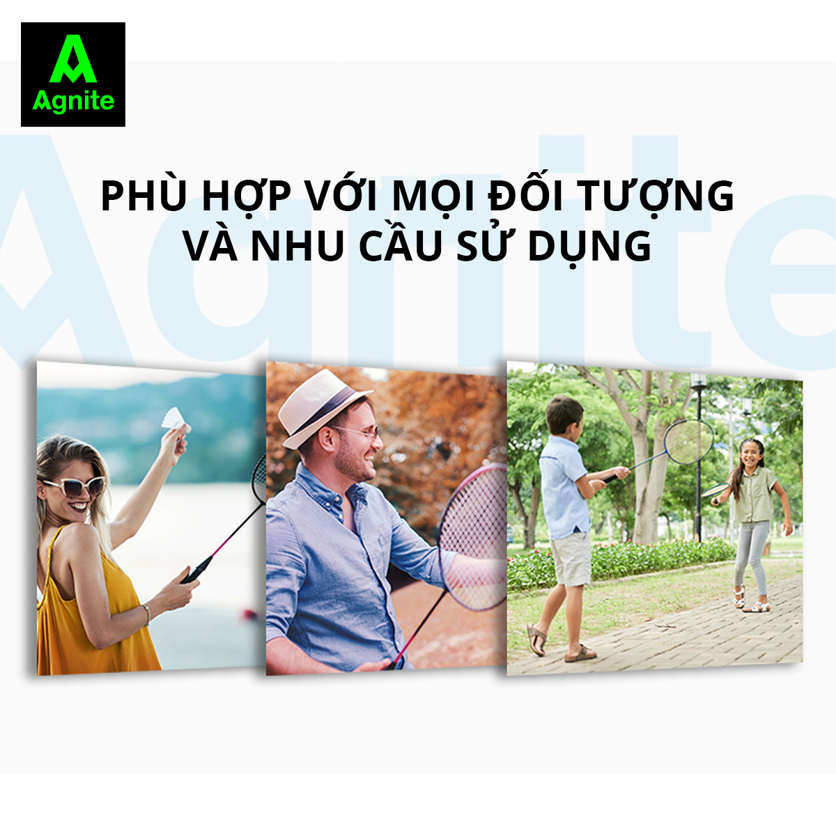 Cặp vợt cầu lông siêu nhẹ quấn cao su Agnite - 2 chiếc màu khác nhau - Kèm túi bao cao cấp - Phù hợp thể thao vận động - F2108