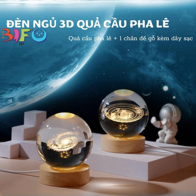 Quả cầu pha lê phát sáng, đèn ngủ 3D trang trí, đồ chơi khoa học, quà tặng sinh nhật, giáng sinh, quà lưu niệm ý nghĩa