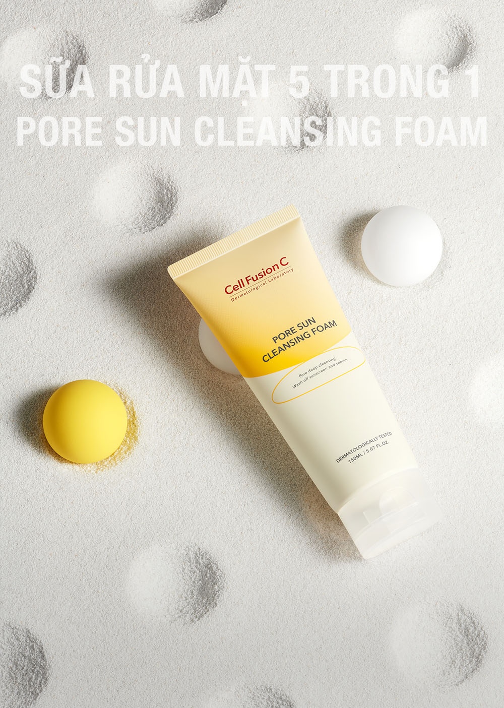 Sữa Rửa Mặt 5 trong 1 Cell Fusion C Pore Sun Cleasing Foam