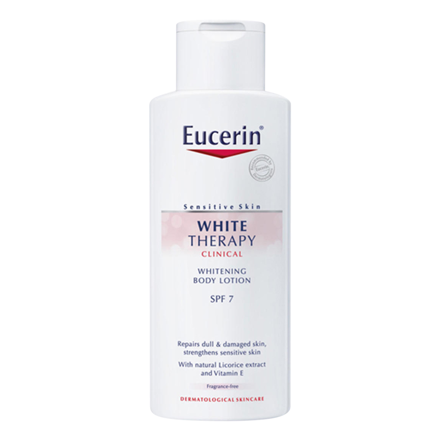 Bộ Sữa Tắm Cho Da Nhạy Cảm Eucerin pH 5 Washlotion Có Mùi (200ml) Và Sữa Dưỡng Thể Làm Sáng Da Eucerin White Therapy Body Lotion SPF 7 (250ml)