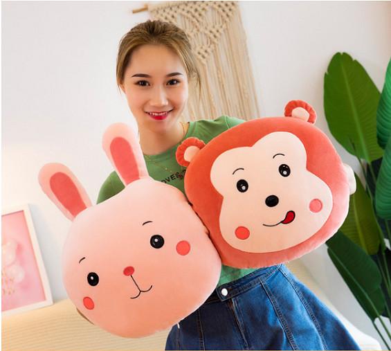 GỐI MỀN 3 in 1 hình thú cute Khỉ Ếch Thỏ Sư tử, thun 4 chiều siêu mịn, bộ chăn gối văn phòng, gấu bông kèm mềnGM75-GMMat - Ếch