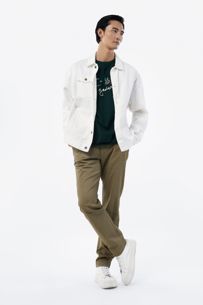 QUẦN KAKI NAM ROUTINE DOBBY FORM SLIM FIT - 10F22PCA005 | LASTORE MENSWEAR
