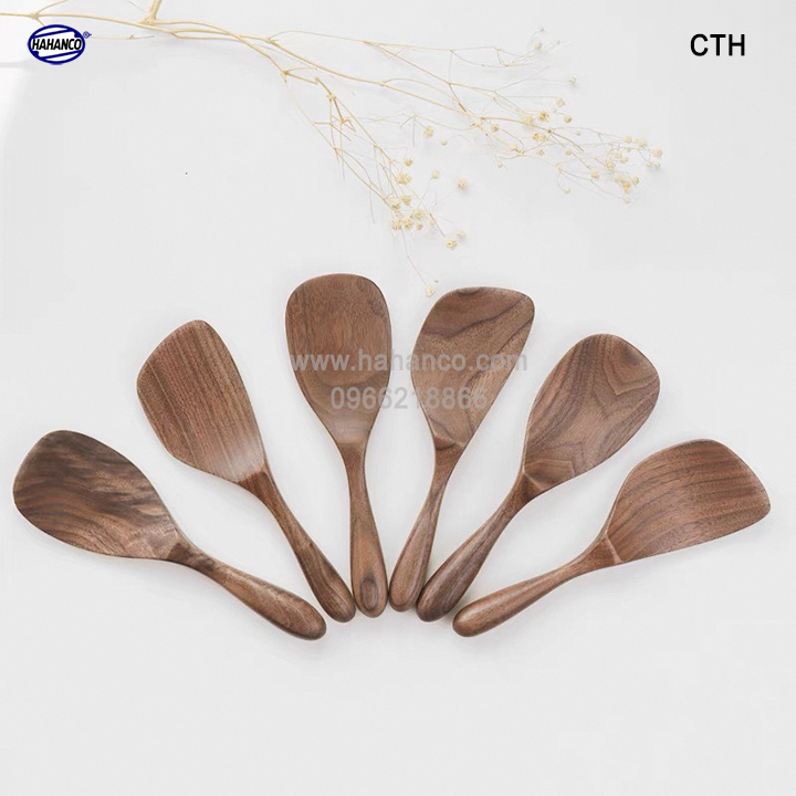 Muôi xới cơm đa năng bằng gỗ Óc Chó (Nhập khẩu Mỹ) - chiên xào các loại - HAHANCO