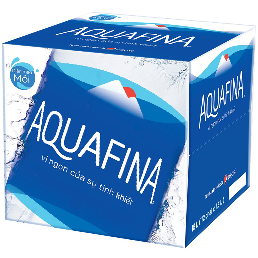 Thùng 12 chai nước tinh khiết Aquafina 1.5 lít
