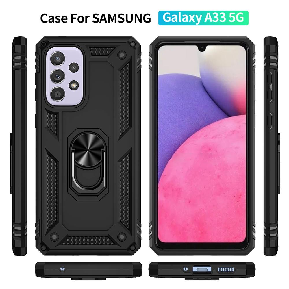 Ốp lưng cho Samsung A33 5G chống sốc 2 lớp kèm nhẫn iring làm giá đỡ