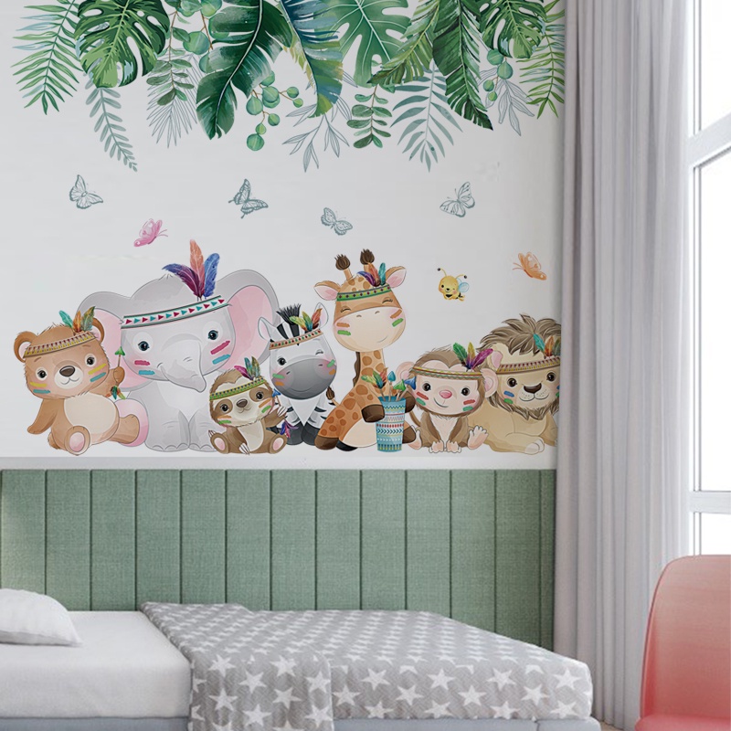 Sticker Giấy Dán Tường Decal Dán tường Tranh Dán Tường Trang Trí Tường Mẫu Sở Thú Của Bé ZH95