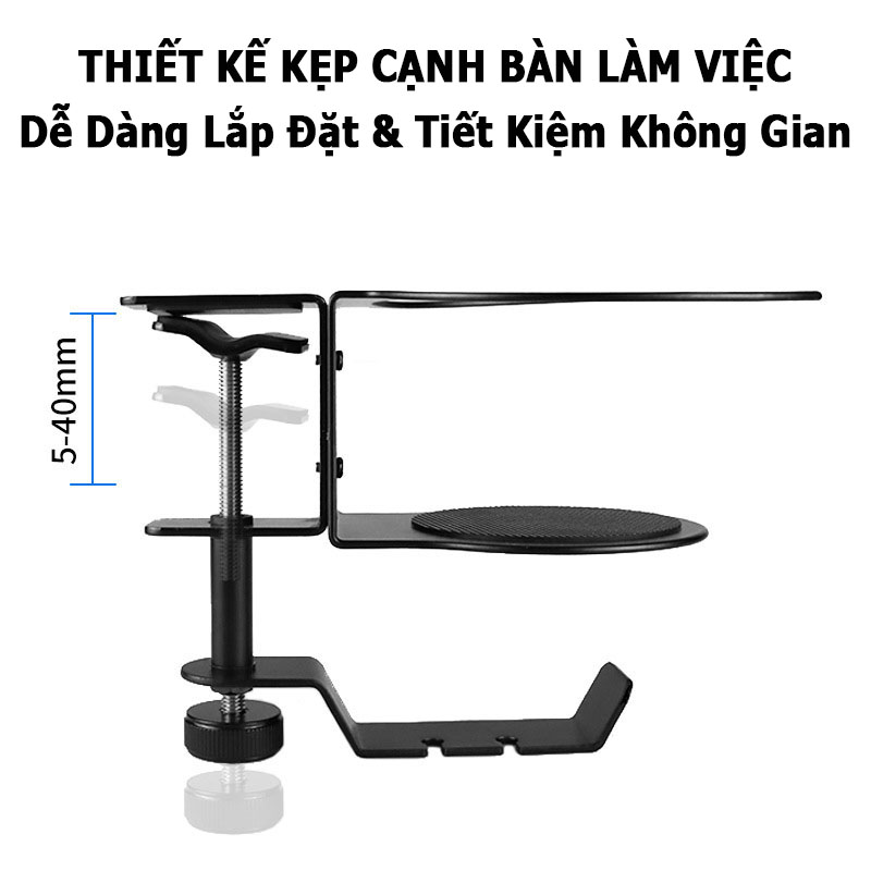 Giá Đựng Cốc Nước Kẹp Bàn; Đế Kệ Treo Tai Nghe; Đỡ Ly Cốc; Để Headphone Bàn Làm Việc; Setup