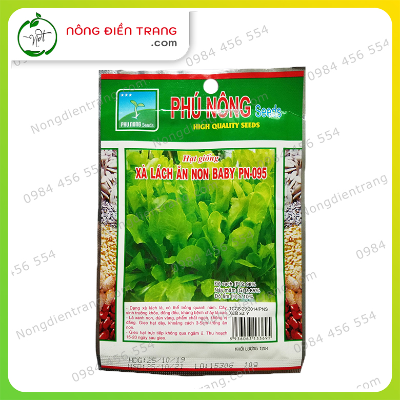 Ạt Giống Xà Lách Ăn Non Baby Phú Nông - Gói 10g - Dễ trồng không sâu bệnh VTNN Nông Điền Trang