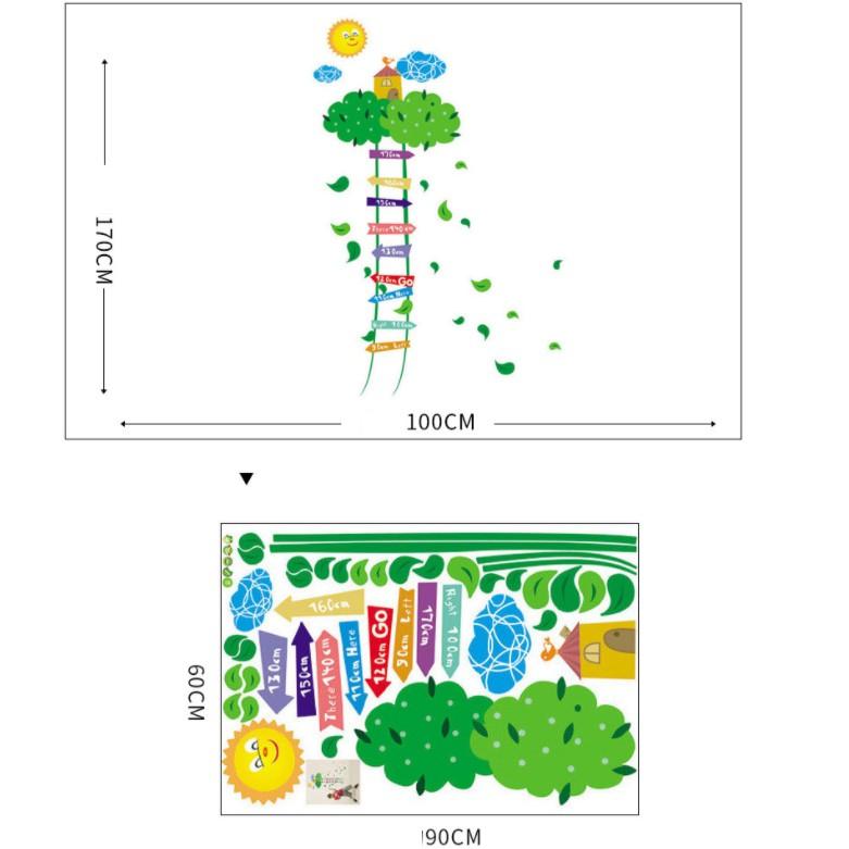 Decal dán tường thước đo cầu thang