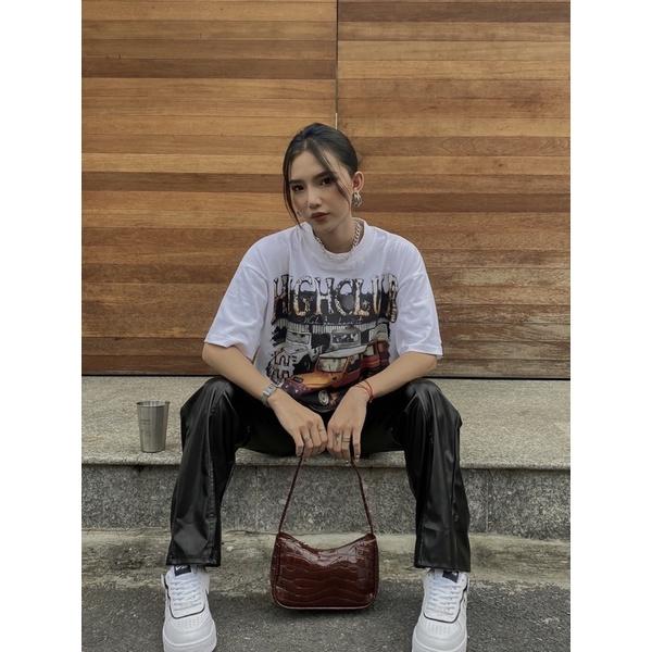 Áo Thun LA DALAT Tay Lỡ Unisex Nam/Nữ Đen/Trắng Cổ Tròn - HIGHCLUB