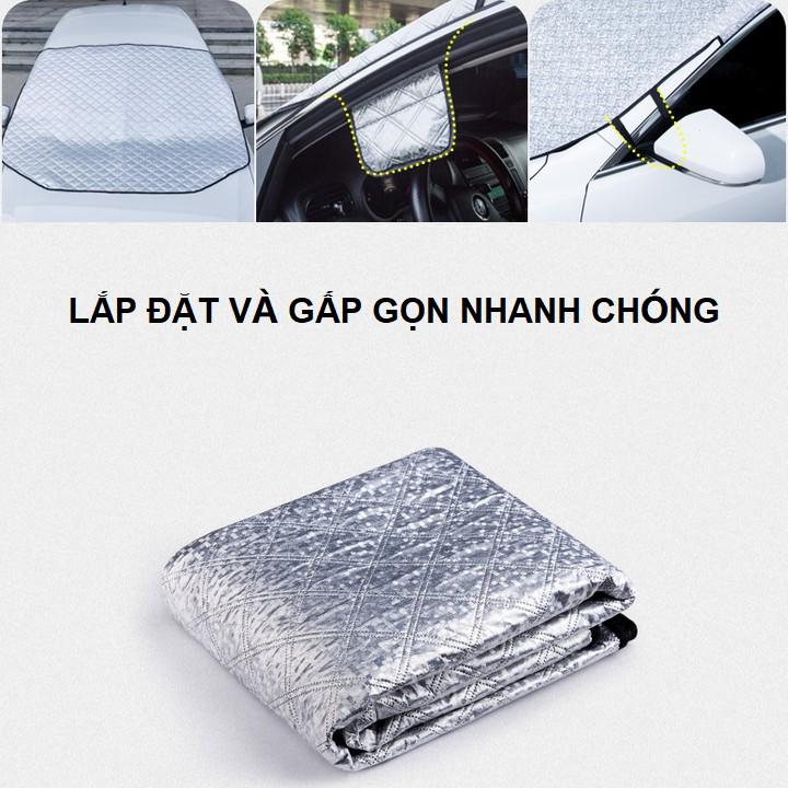 Tấm bạt che chắn nắng ngoài kính lái xe hơ, ô tô cao cấp 4 lớp B3