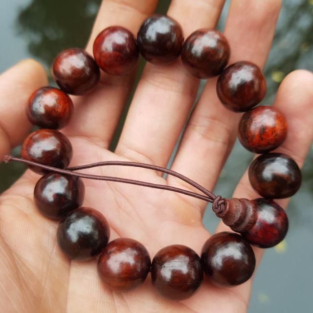 Chuỗi hạt 14 ly Vòng tay nam bằng GỖ - TRẮC màu đen nhiều hoặc đỏ nhiều