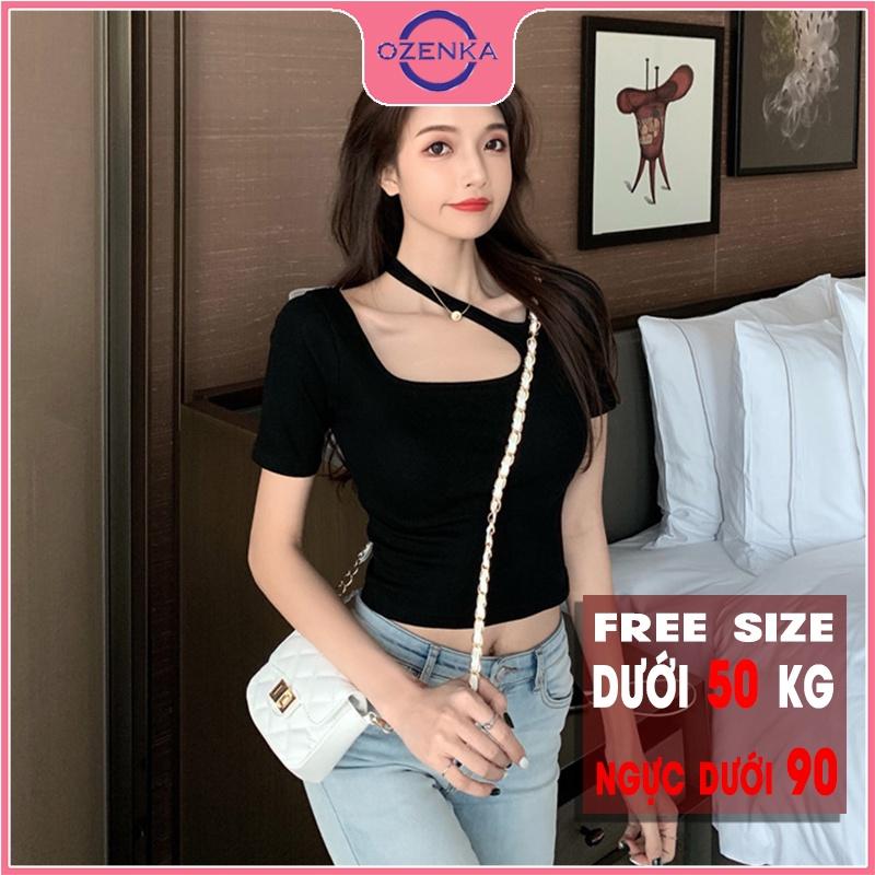 Áo croptop tay ngắn cổ rộng ôm body nữ, áo crt kiểu hàn quốc đẹp màu đen trắng chất thun gân 100% cotton