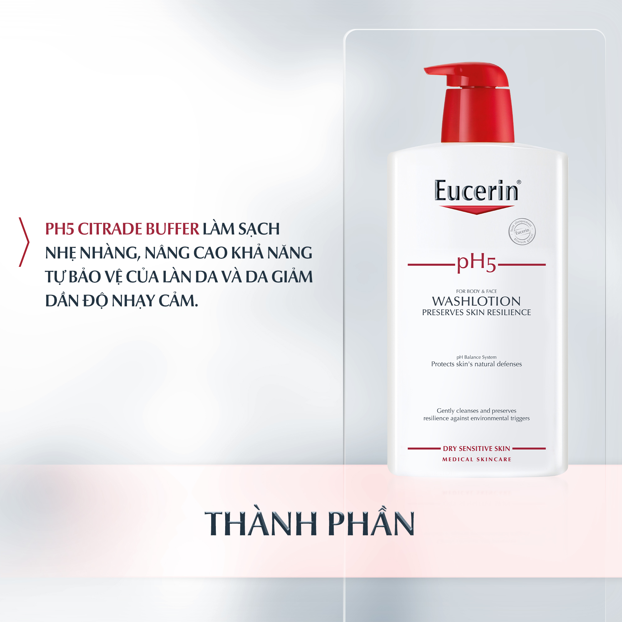 Sữa tắm cho da nhạy cảm Eucerin pH5 Washlotion 1000ml