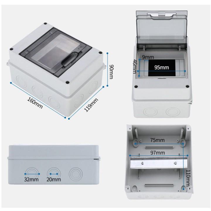 Vỏ Tủ điện cho hệ thống điện gắn 2 át đổi và 1 át đơn HT-5WAY