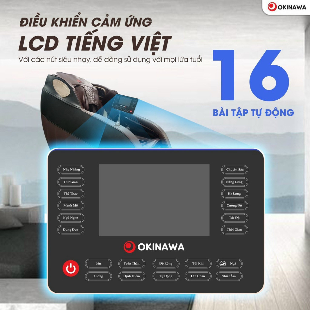 GHẾ MASSAGE OKINAWA OS 301 - CON LĂN MASSAGE 4D