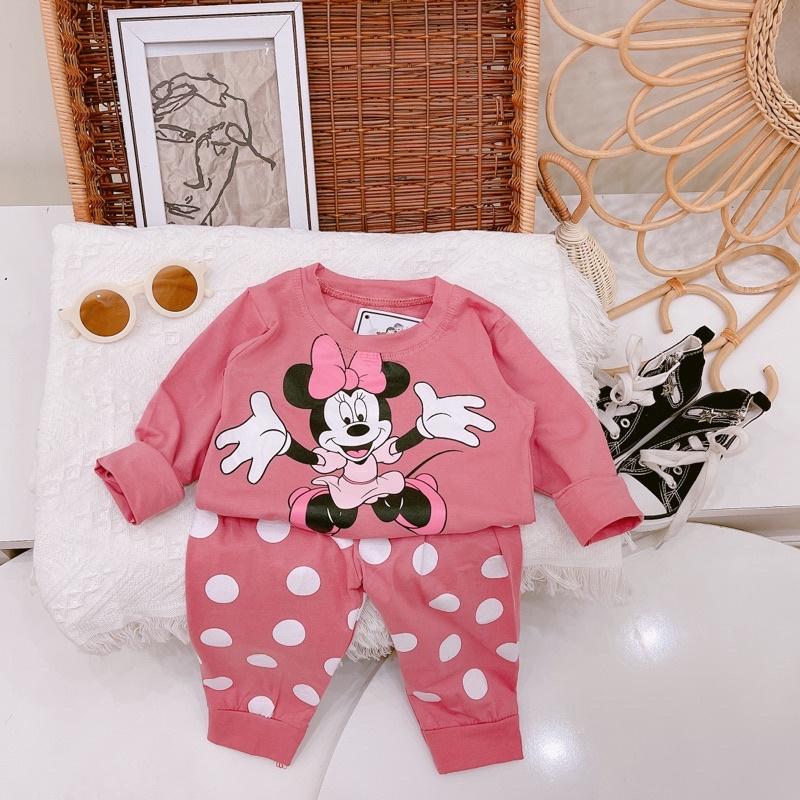 Bộ cotton hoạ tiết mickey 8-19kg quần áo bé gái chất cực đẹp