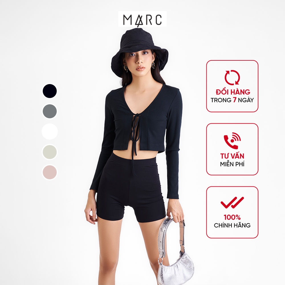 Áo khoác cardigan dài tay nữ MARC FASHION thắt nơ cổ CBMH081922