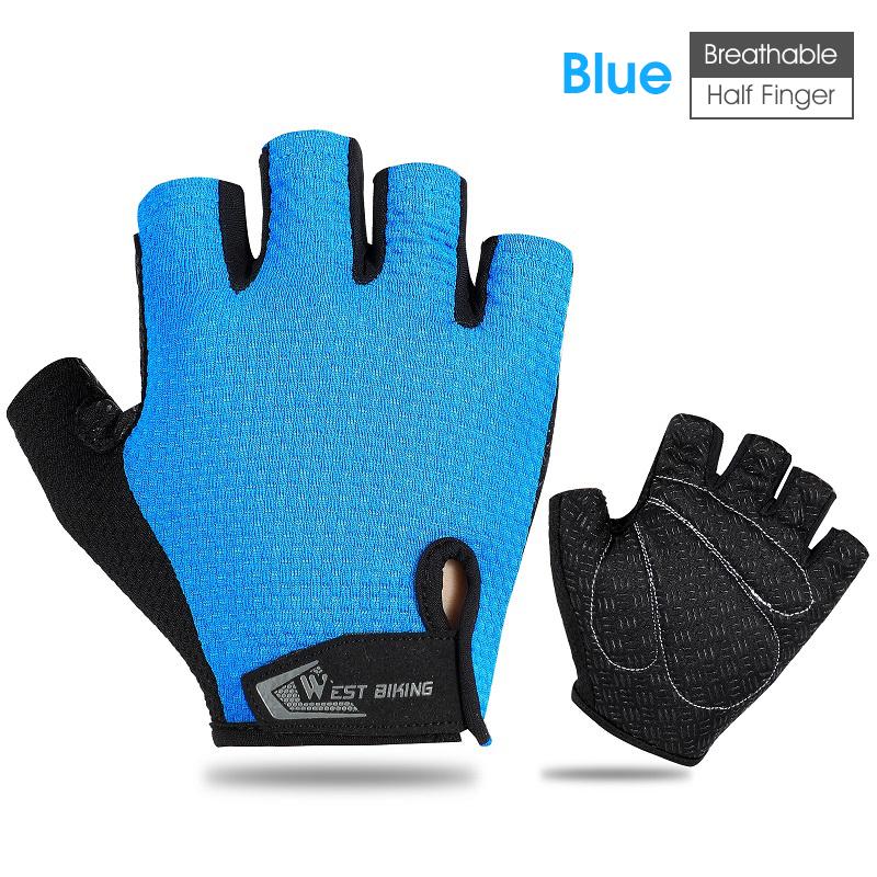Găng tay xe đạp thể thao WEST BIKING Thoáng khí chống trượt Găng tay xe đạp đường trường MTB Màn hình cảm ứng Nam nữ Găng tay xe đạp chạy bộ ngoài trời Color: 223 Full Black Size: XL