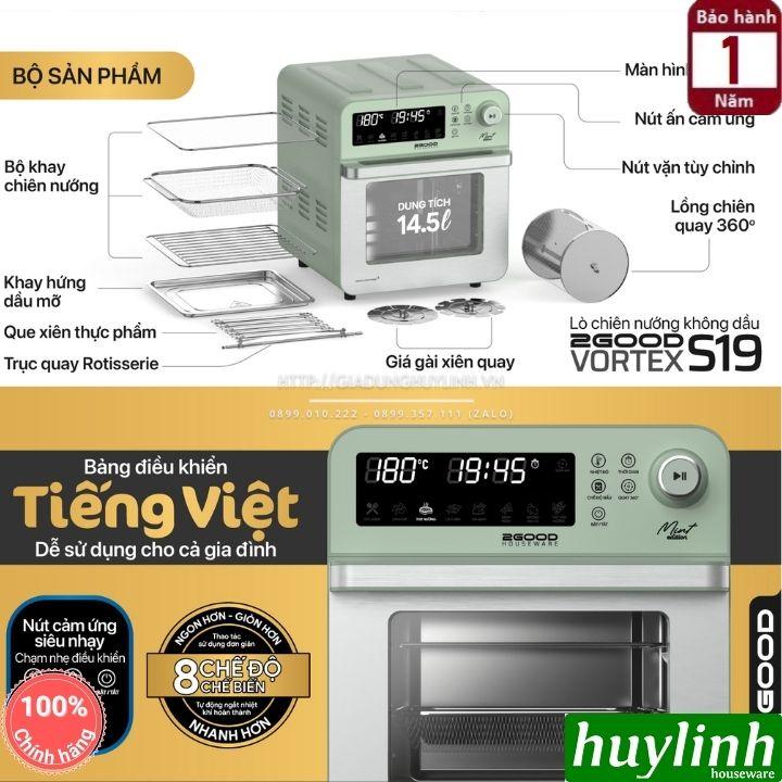 Nồi chiên không dầu điện tử 2Good S19 - 14.5 lít - Tặng găng tay - Hàng chính hãng