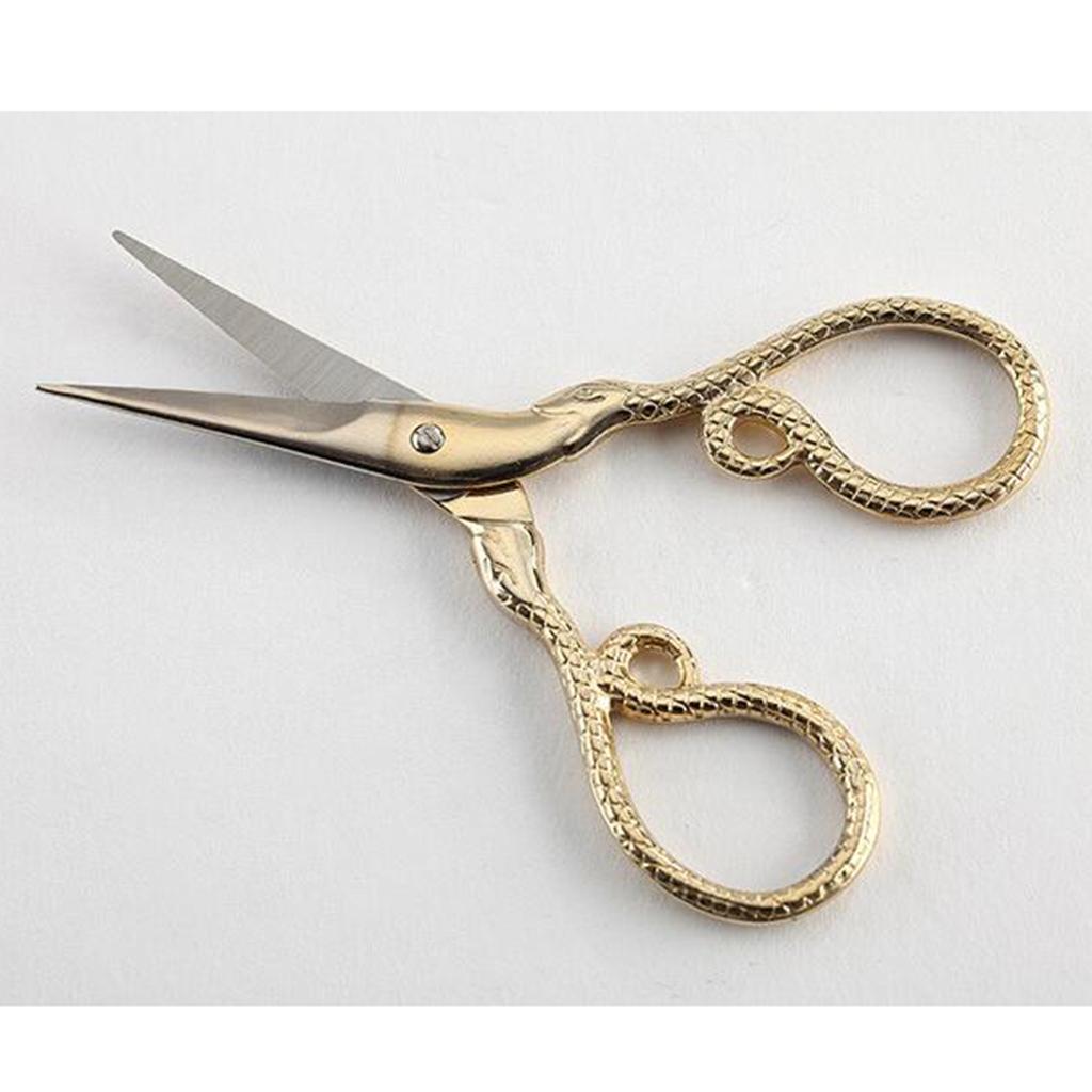 Vintage Snake Shape Sewing Scissors Trimming Dressmaking Shears Cross Stitch Stainless Steel Tailor Scissors for Sewing Embroidery Fabric