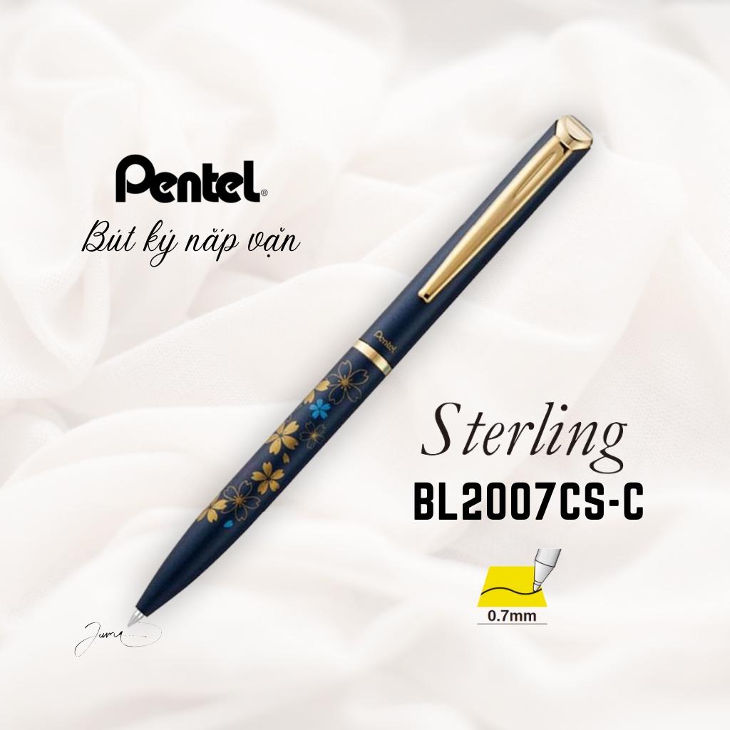 Bút Ký Cao Cấp Pentel BL2007 Ngòi 0.7mm Mực Xanh Có Gác Bút | Thiết Kế Bút Nắp Vặn Thanh Lịch