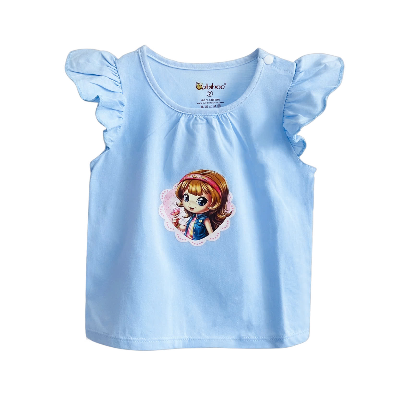 Áo bé gái BABIBOO áo cánh tiên vải cotton mềm mại, xinh xắn BB93