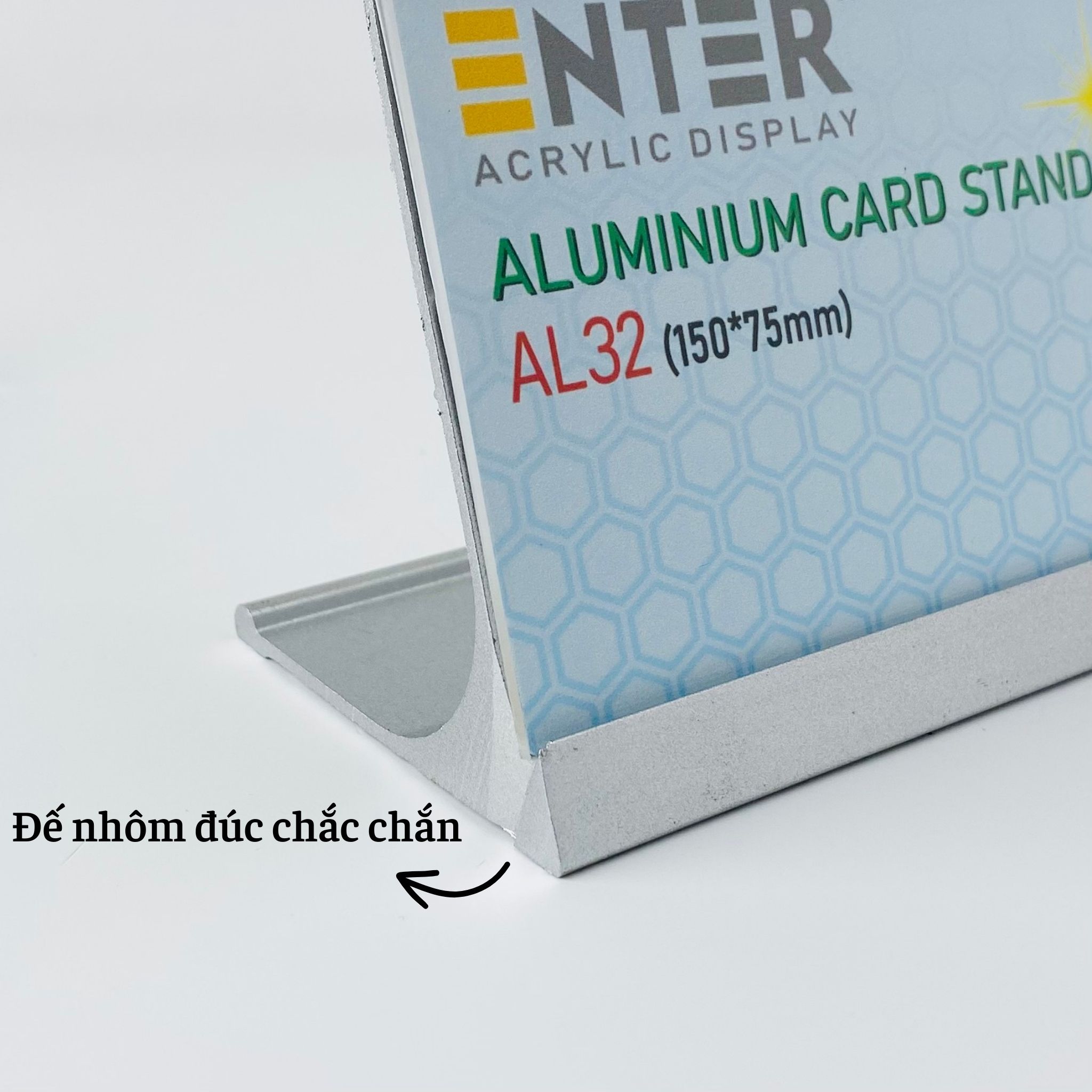Bảng thông tin để bàn nhôm Enter AL32 150x75mm, Khung thông tin sản phẩm, Khung bảng giá, Kệ trưng bày để bàn