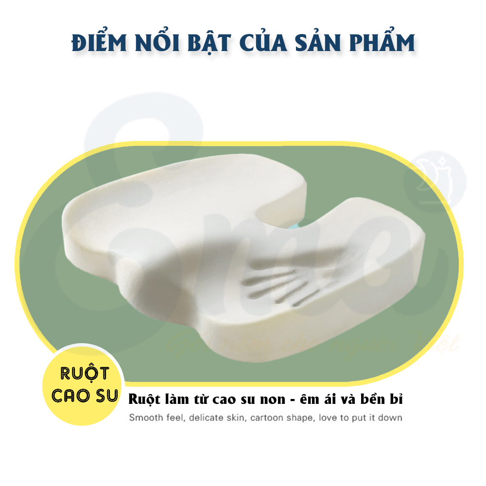 Gối lót ghế văn phòng chống đau xương cụt, chống trĩ hình thú EMA - Chất liệu cao su non - Hàng nhập khẩu