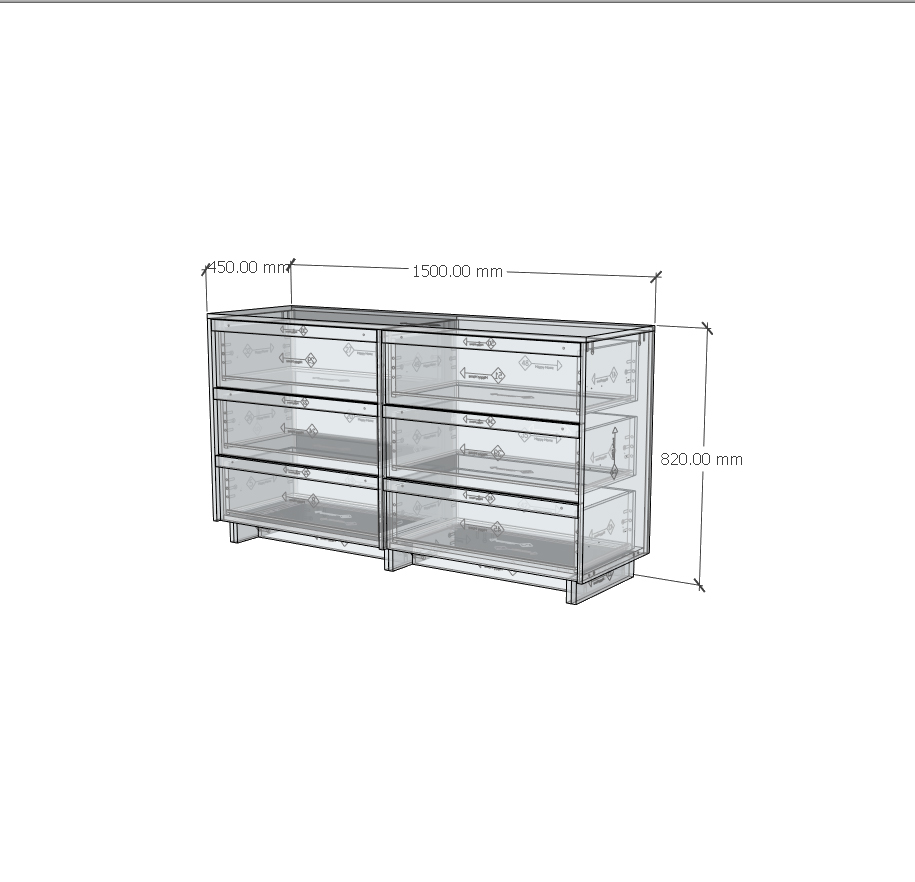 [Happy Home Furniture] MAVIS, Tủ đựng đồ 6 ngăn kéo , 150cm x 45cm x 82cm ( DxRxC), THK_145