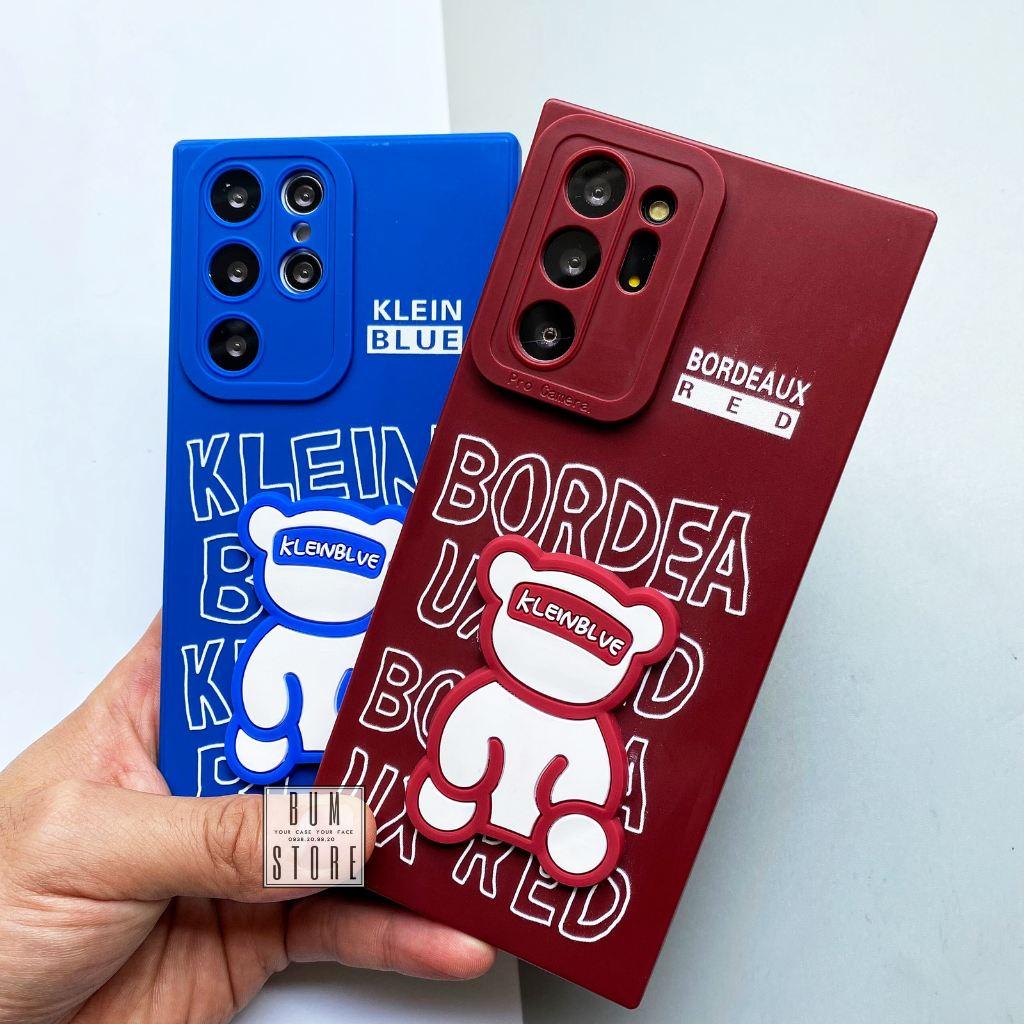 Ốp Lưng Silicon Gấu KleinBlue Cho Samsung Galaxy Note 20 Ultra / Note 20 / Note 10 Plus / Note 10 Viền Vuông