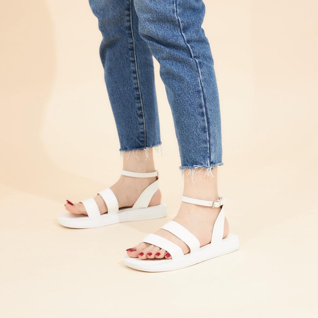 Giày Sandal Nữ MWC 2968 - Sandal Quai Kép Cao 3cm Siêu Hack Dáng Phối Khóa Lót Dán Thời Trang