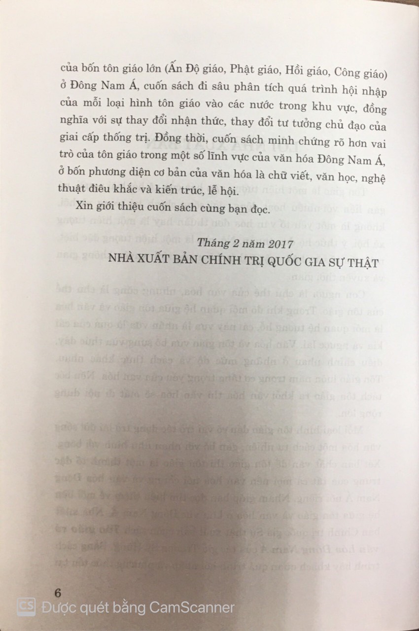 Tôn giáo và văn hóa Đông Nam Á ( xuất bản năm 2017)