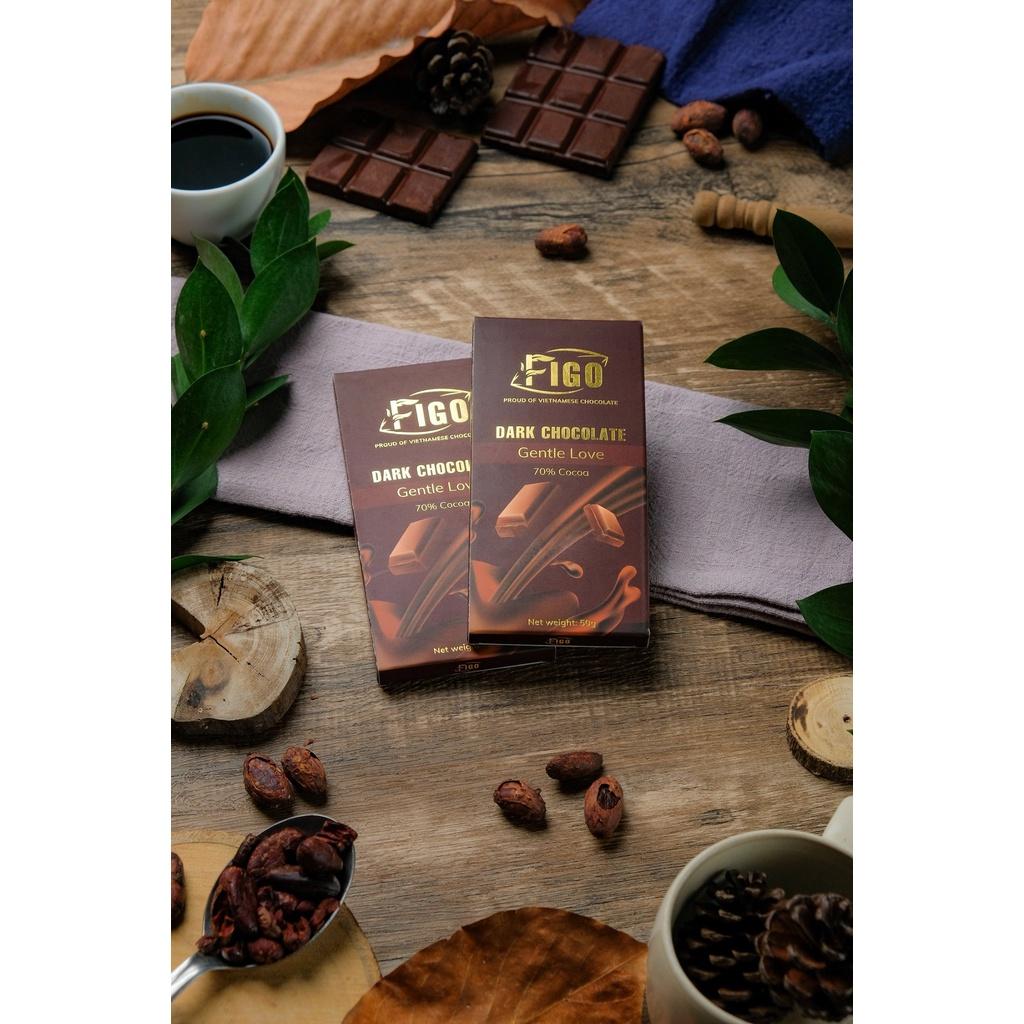 Kẹo socola đắng 70% 100g, dark chocolate 70% ít đườngg ăn vặt văn phòng FIGO