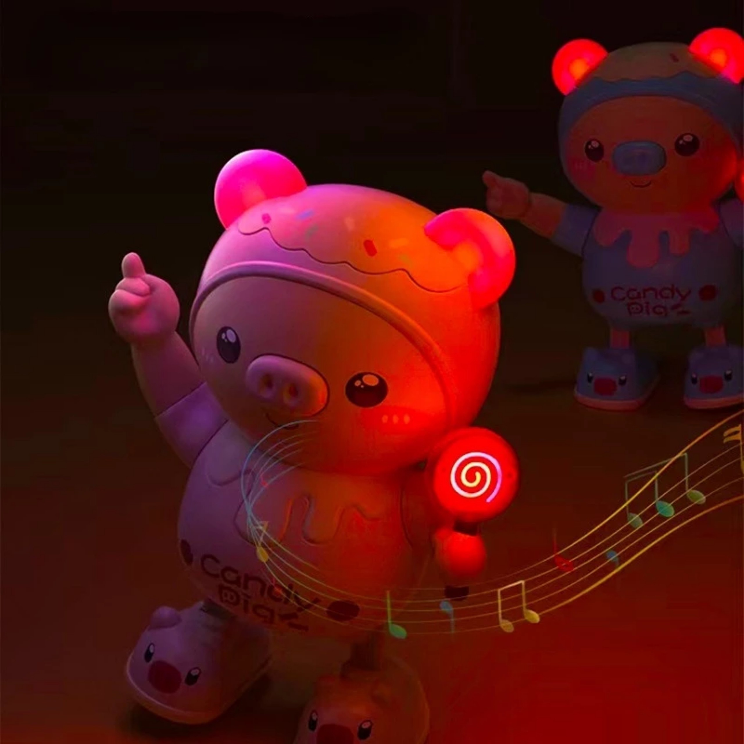 Đồ chơi Heo Nhảy Múa có đèn và nhạc dễ thương cho bé - Đồ chơi phát nhạc Candy Pig