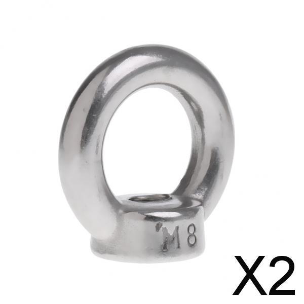 2xM6/M8/M10/M12-M22 304 Stainless Steel Lifting Eye Nut Ring Shape Nuts 8mm