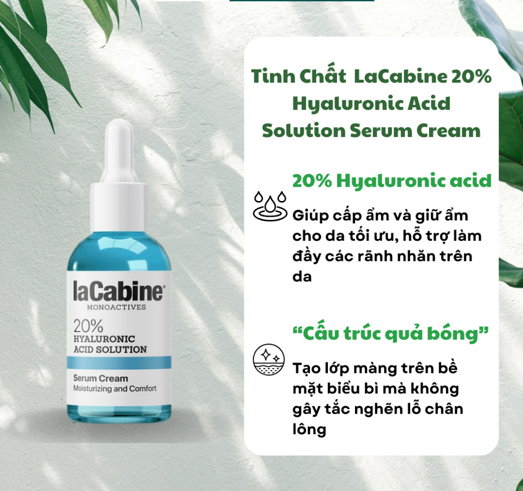 Tinh Chất Siêu Dưỡng Ẩm LaCabine 20% Hyaluronic Acid Solution Serum Cream