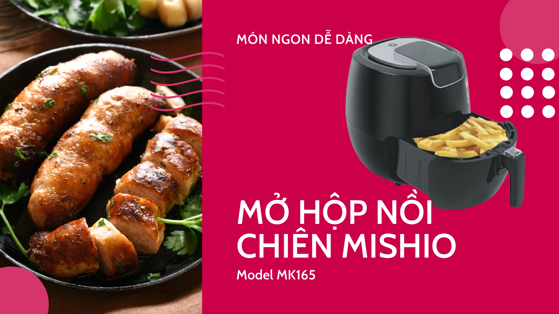 Nồi chiên không dầu cao cấp Mishio - Hàng chính hãng