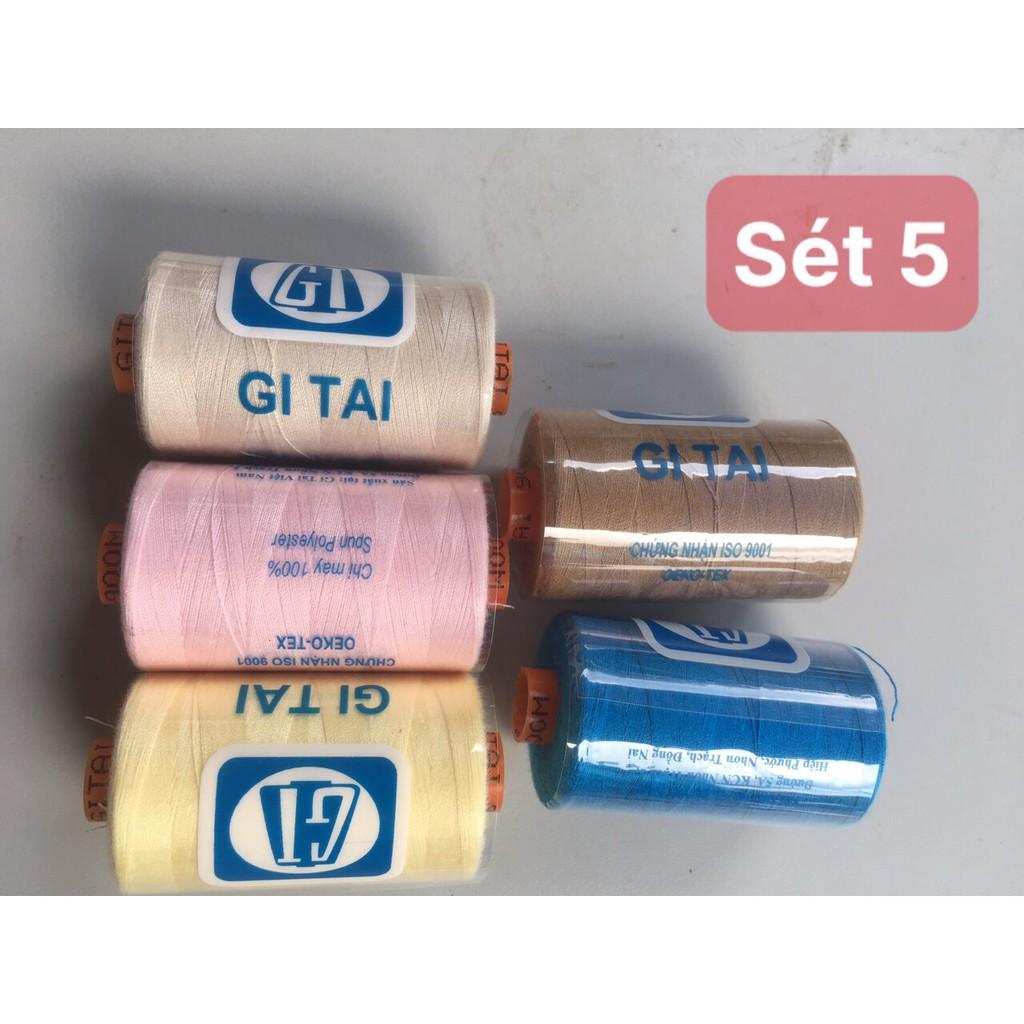 Sét 5 cuộn chỉ Gitai 900M 5 màu khác nhau chỉ gai chắc