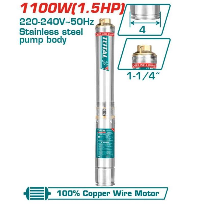 MÁY BƠM GIẾNG SÂU 1100W TOTAL TWP511001 - HÀNG CHÍNH HÃNG