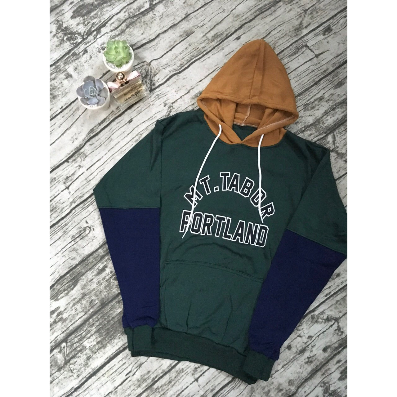 Áo hoodie unisex nam/nữ chất nỉ bông mỏng in chữ MT.TABOR PORTLAND. Ảnh thật trải sàn