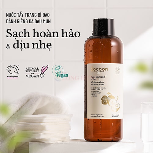 Nước tẩy trang bí đao Cocoon làm sạch và giảm dầu (50ml/140ml/500ml) - Hàng chính hãng