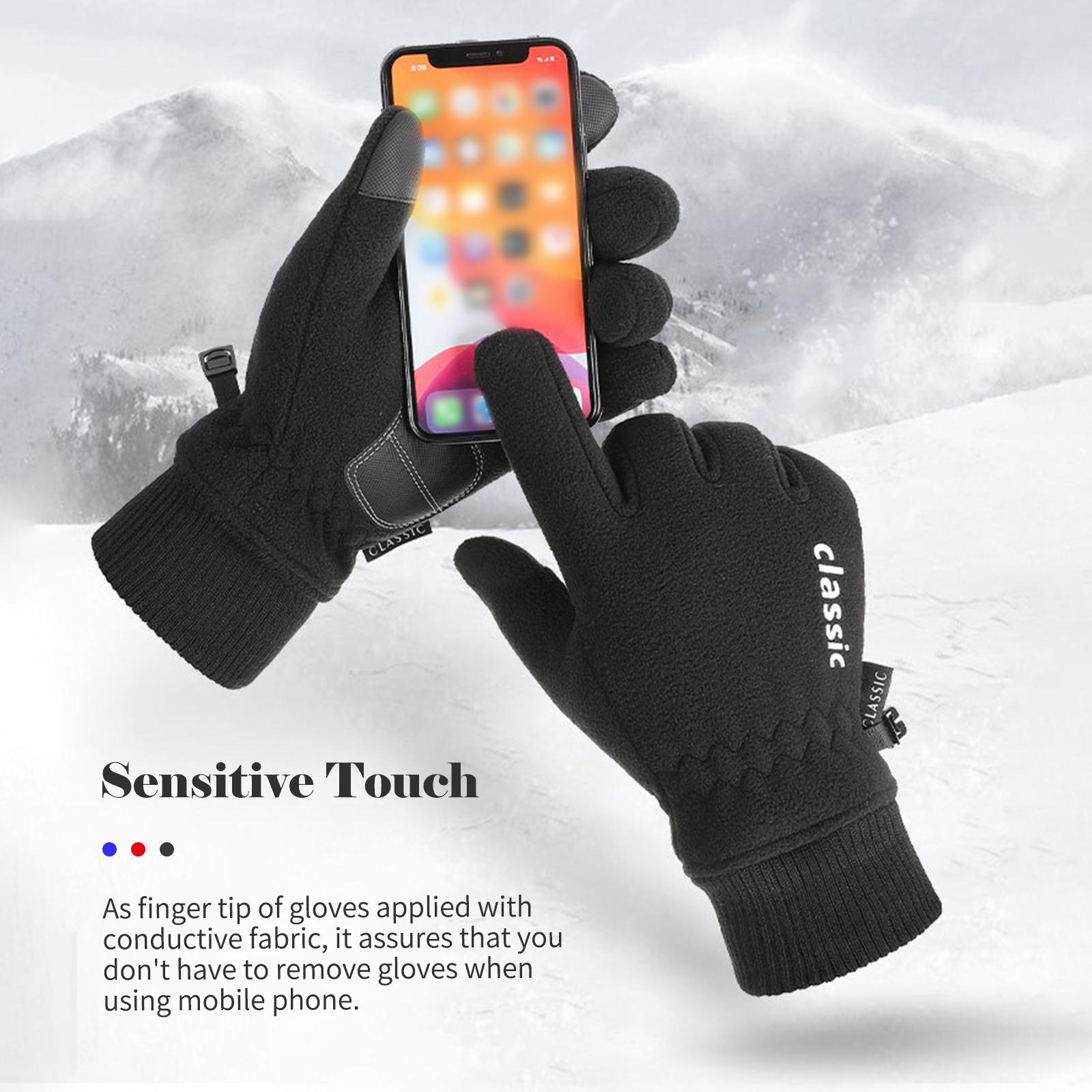 Găng Tay Cảm Ứng Chống Thấm Nước Chống Trượt Lông Cừu Giữ Ấm Dành Cho Nam N704