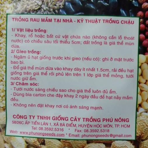 PN - Hạt Giống Rau Mầm Cải Ngọt 30 Giàu Dinh Dưỡng - Trồng Rau Xanh Rau Sạch Bằng Đất Sạch, Mùn Dừa, Phân Hữu Cơ