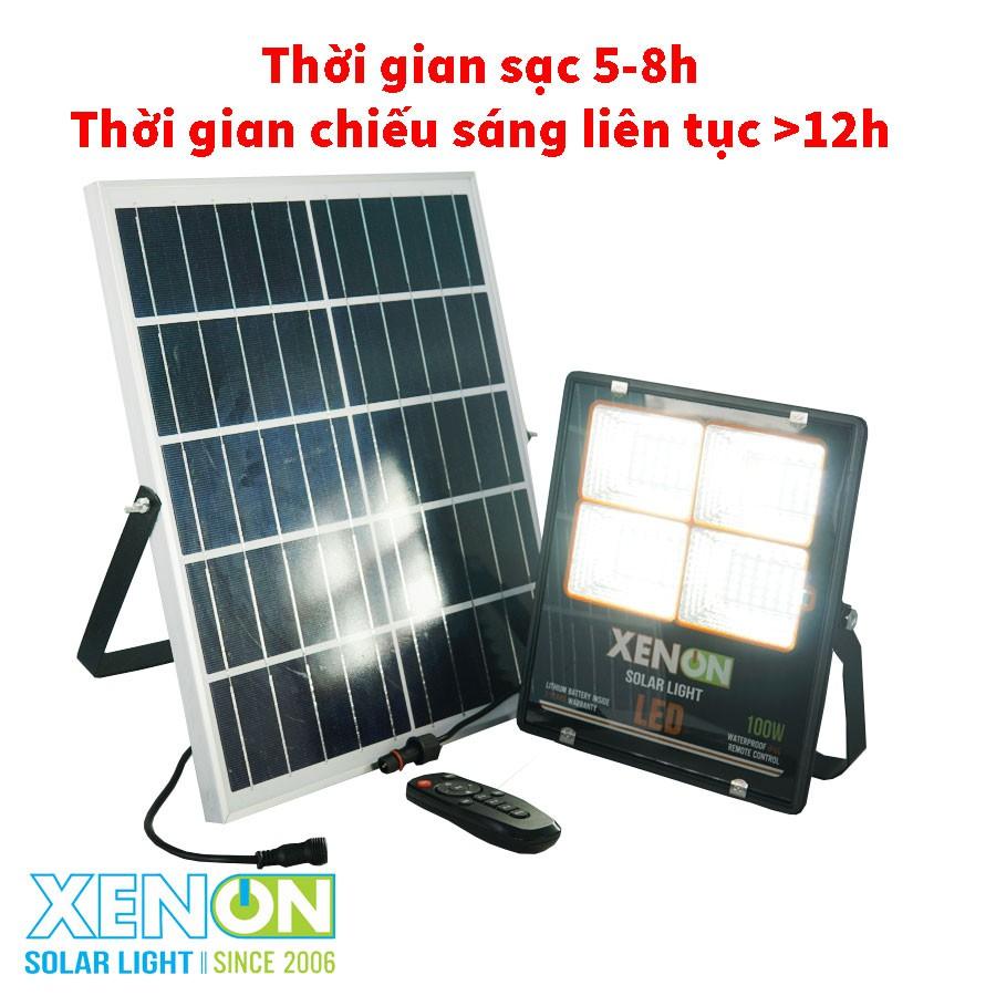 Đèn pha 200W năng lượng mặt trời chính hãng Xenon C-200W, dây dài 5m, ánh sáng trắng, chiếu sáng liên tục trên 14h